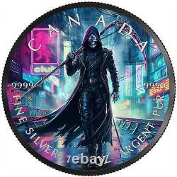 2023 Canada Maple Grim Reaper Cyberpunk Colorized 1 oz silver coin