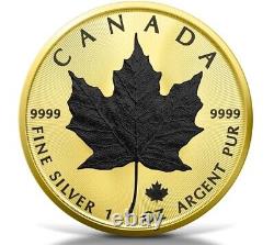 2023 Canada Maple Leaf 24k Gold & Black Platinum Gilded 1 oz Silver #253 of 500
