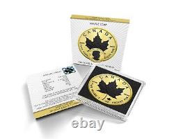 2023 Canada Maple Leaf 24k Gold & Black Platinum Gilded 1 oz Silver Mintage 500