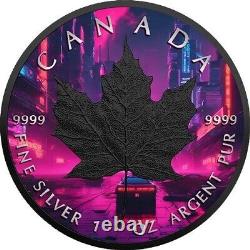 2023 Canada Maple Leaf Cyberpunk Dragon Coin Colorized 1 oz Silver Capsule/COA