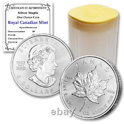 2023 Lot of (10) 1 Oz Canadian Maple Leaf Silver Bullion Coins Brilliant Uncirc