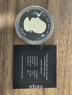 2024 1 oz Silver Dark Side of the King Canada Colorized Maple Leaf Coin /500