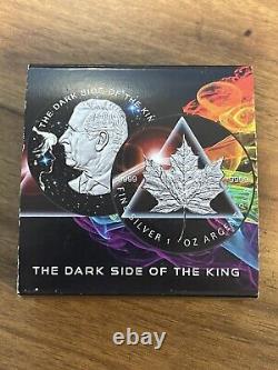 2024 1 oz Silver Dark Side of the King Canada Colorized Maple Leaf Coin /500