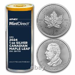 2024 Canada 1 oz Silver Maple Leaf (25-Coin MintDirect Tube)