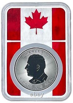 2024 Canada 1oz Silver Maple Leaf NGC MS69 Flag Core 10 Pack withRed Case