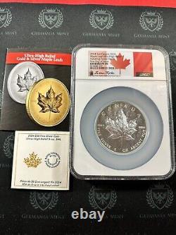 2024 Canada 5 oz Silver Maple Leaf Pulsating UHR NGC PF70 FDOI Taylor Signed