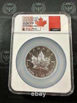 2024 Canada 5 oz Silver Maple Leaf Pulsating UHR NGC PF70 FDOI Taylor Signed