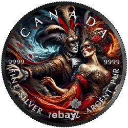 2024 Canada Carnival 1 oz Silver Ruthenium Coated Colorized Coin Mintage of 500