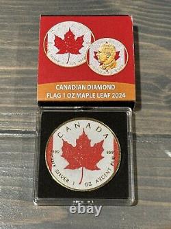 2024 Canada Maple Leaf Diamond Flag Edition 1 oz Silver Coin