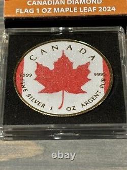 2024 Canada Maple Leaf Diamond Flag Edition 1 oz Silver Coin