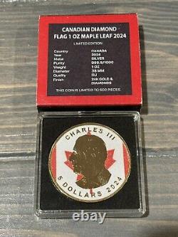 2024 Canada Maple Leaf Diamond Flag Edition 1 oz Silver Coin