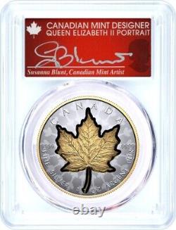 2024 Canada Super Incuse Maple Leaf 1 Oz Silver Gilt PCGS PR70 $20 FDOI Blunt