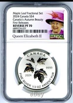 2024 Queen Elizabeth $4 1/2 Oz Canada Silver Ngc Pf70 Maple Leaf First Releases