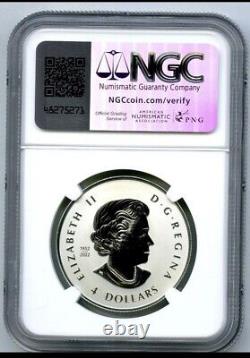 2024 Queen Elizabeth $4 1/2 Oz Canada Silver Ngc Pf70 Maple Leaf First Releases