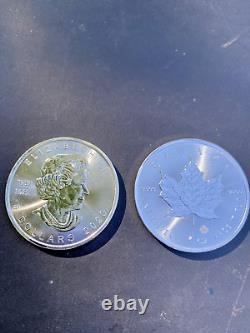25 (1) Canadian Silver Maple Leafs $5 BU. 999 One OZ 2014 Canadian Mint in Tube