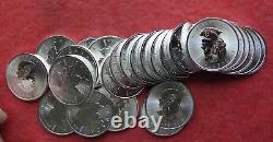 25 Coins 1 Roll 2015.9999 $5 Silver Maple Leaf Brilliant Uncirculated