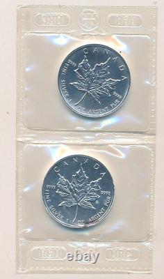 (2) 1995 Canada Silver 1 Oz Maple Leafs-sealed In Original Mint Plastic! Free Sh