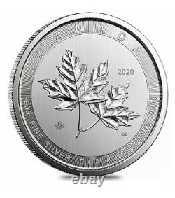 (2) 2020 10 Oz. 9999 Silver $50 Magnificent Maple Leaf Brilliant Uncirculated BU