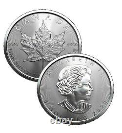2 Rolls of 25 Silver 2022 Canada 1 oz Silver. 9999 Maple Leaf 50 Coins in Total