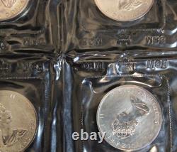 (4) 1989 Silver 1 Oz Canadian Maple Leaf. 9999 $5 Coins Sealed In Rcm Package