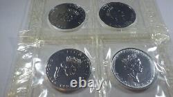 4- 1999 1oz Canadian Silver Maple Leaf Coins Mint