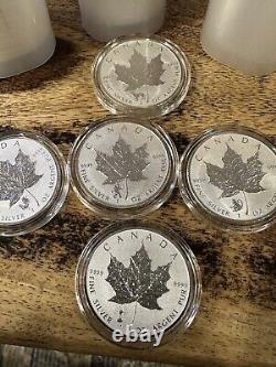 (5) 1 oz Canada Maple Leaf Privy Set Monkey, Rooster, Dog, Lightbulb & Bigfoot