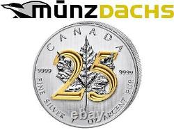 $5 Dollar 25th Anniversary Silver Maple Leaf Gilded Edition 2013 Canada only 525