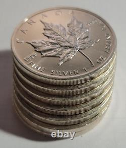 (7) 2011 Canada 1 oz Silver Maple Leaf BU