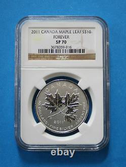 CANADA 2011 $10 Silver Maple Leaf Forever (NGC SP70)