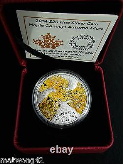 CANADA $20.999 Fine Silver 1 oz. Coin Maple Autumn Allure Canopy 2014