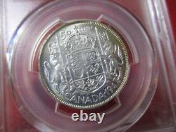 Canada 1947 Silver Half Dollar / 50 Cents Pcgs Ms 64 Straight 7 Maple Lf #t4202