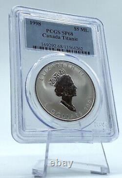 Canada 1998 Silver Maple 1 Ounce Coin Titanic Privy Mark PCGS SP-68