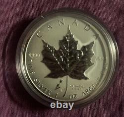 Canada 2005 Silver Maple Leaf Tulip Privy Mark 3500 pcs Mintage $5 Face Value