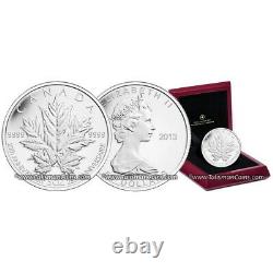 Canada 2013 MAPLE LEAF 25th Anniversary $50 5 Oz Pure Silver Reverse Prf in OGP