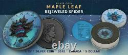 Canada 2019 5$ Maple Leaf Bejeweled Spider 1 Oz 999 Silver Coin Only 500 pcs