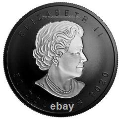 Canada 2020 50$ Rhodium-Plated Incuse Silver Maple Leaf 3 oz. Pure Silver Coin
