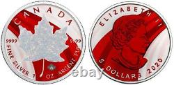 Canada 2020 5$ Maple Leaf Metallic & White Opal 1 Oz Silver Coin