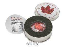 Canada 2020 5$ Maple Leaf Space RED 1 Oz Silver Coin w. Red Opal Stone
