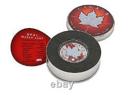Canada 2020 $5 Maple Leaf Space RED 1 Oz Silver Coin w. White Opal Stone