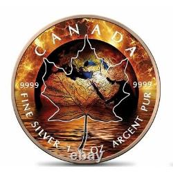 Canada 2021 $5 Maple Leaf GLOBAL WARMING ROSE GOLD 1 oz