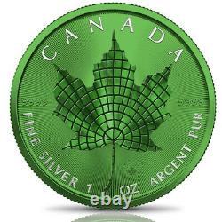 Canada 2021 $5 Maple Leaf MOSAIC SPACE GREEN EDITION 1 oz