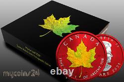Canada 2021 $5 Maple Leaf SPACE RED + GOLD HOLOGRAPHIC EDITION 1 oz