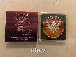 Canada 2021 Maple Leaf Silver. 9999 1oz Bullion Coin Sunset No. 93/500