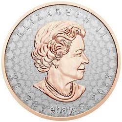 Canada 2022 20$ Super Incuse Maple Leaf 1oz Rose Silver Coin Royal Canadian Mint