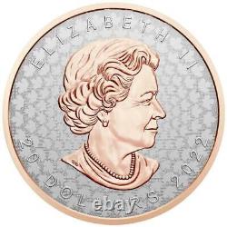Canada 2022 $20 Super Incuse Maple Leaf Rose Gold Plating 1 Oz Silver Coin