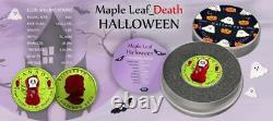 Canada 2022 $5 Maple Leaf HALLOWEEN Death 1 Oz Silver Coin with Polymer