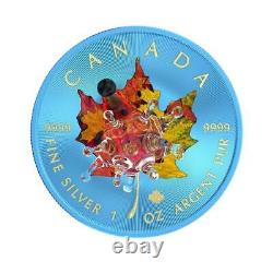 Canada 2022 $5 Maple Leaf-Murano Glass Series-Hedgehog 1 Oz Silver Coin
