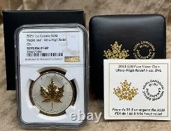 Canada 2023 $20 Silver Maple Leaf NGC Reverse PF 69 UHR Gilt With Box & COA