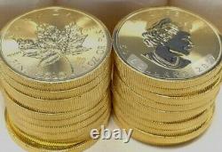 Canada $50 1-oz Troy, 9999 24Carat Fine Gold, Maple Leaf Gem BU Certificate