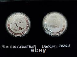 Canada Group Of Seven Fine Silver Coin Collection in Black Maple Wood Case